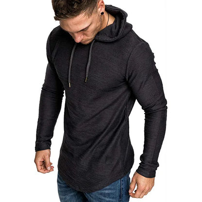 Men's Hoodie Slim Fit Knitted Adjustable Hood Ribbed Cuffs