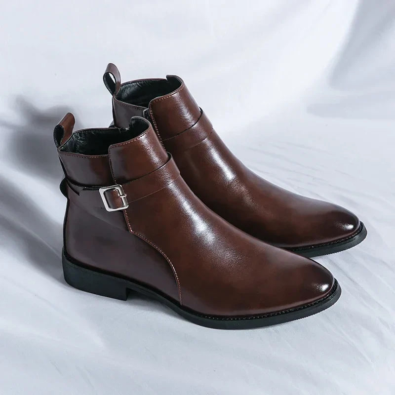 Herren-Chelsea-Boots mit seitlichem Reißverschluss und Gummiaußensohle