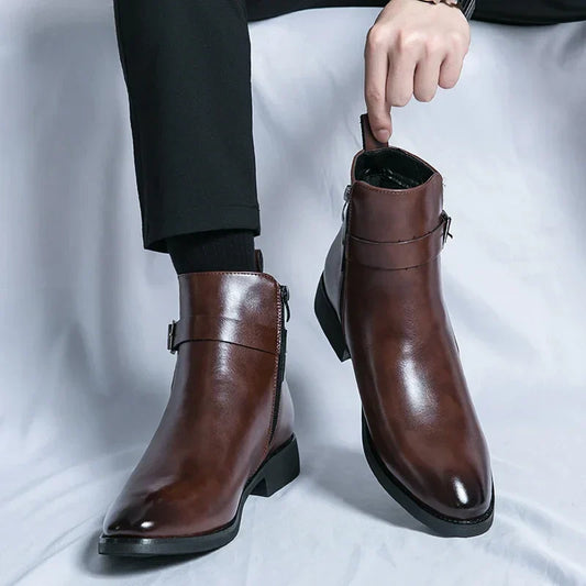 Herren-Chelsea-Boots mit seitlichem Reißverschluss und Gummiaußensohle