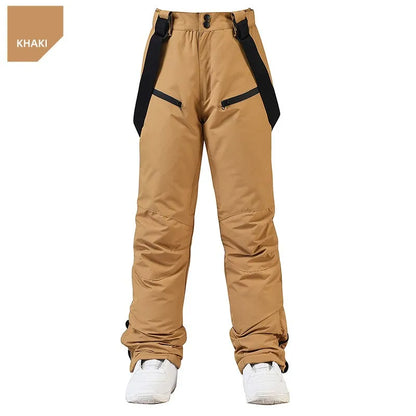 Men's and Women's Winter Ski Pants Windproof Waterproof with Waist Protection