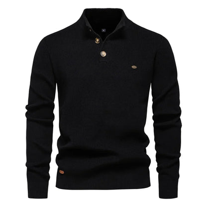 Detailaufnahme der Rippbündchen am Herren Pullover