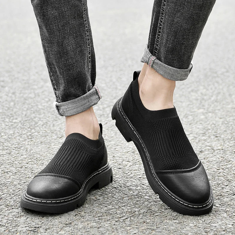 Herrenschuhe, Handgefertigt, Obermaterial Aus Mesh, Strapazierfähige Sohle