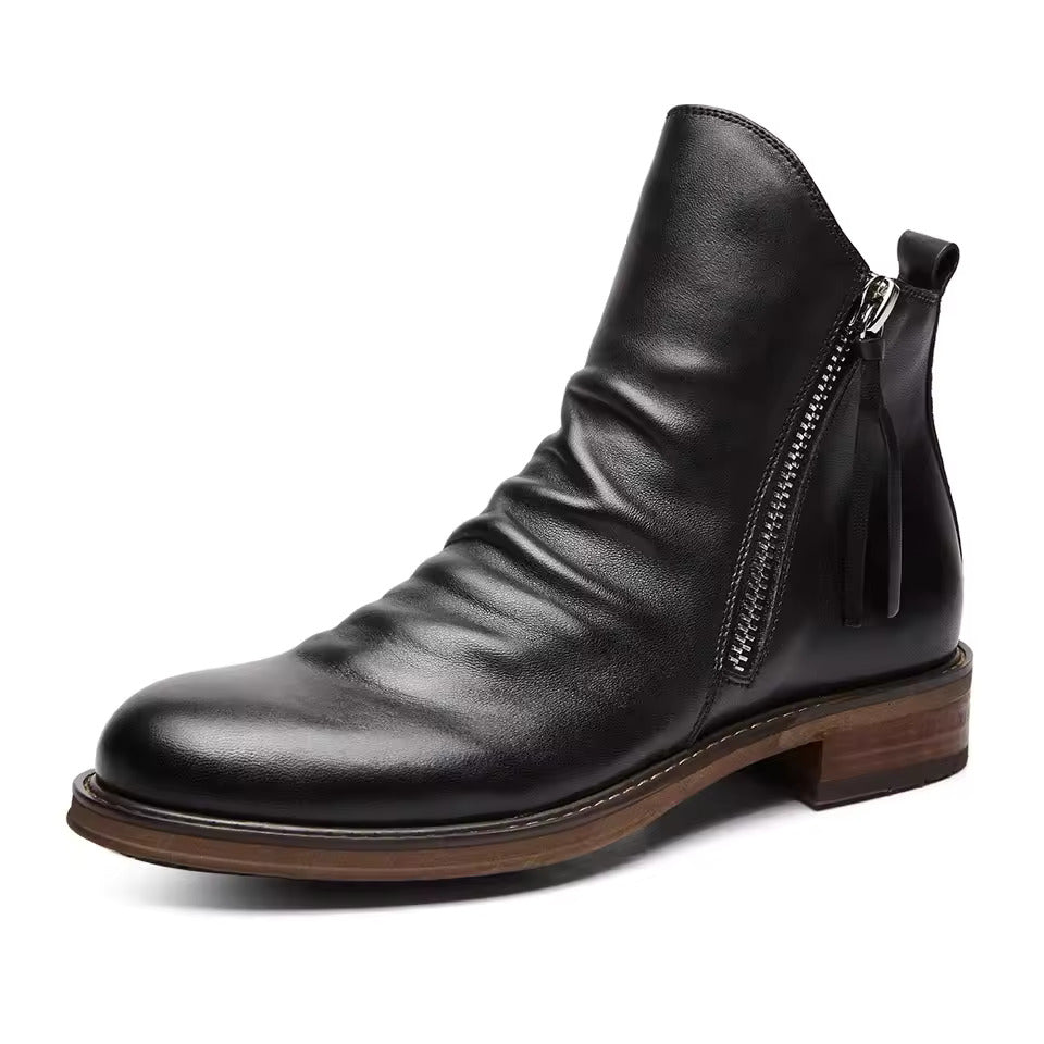 Herren-Chelsea-Boots mit strukturiertem Obermaterial und elastischen Seiteneinsätzen