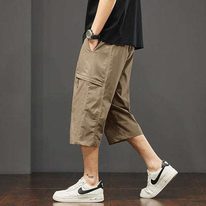 Men's Work Shorts with Multiple Pockets and Adjustable Waistband
