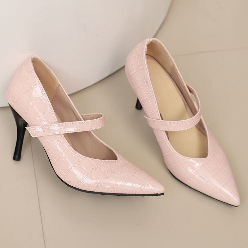 Damen Absatzschuhe Strukturierte Oberfläche Riemen Leichtes Design