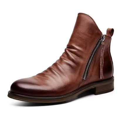 Herren-Chelsea-Boots mit strukturiertem Obermaterial und elastischen Seiteneinsätzen