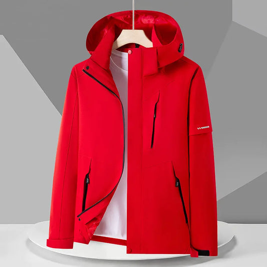 Herren Tech Jacke mit Kapuze wind und wasserdicht