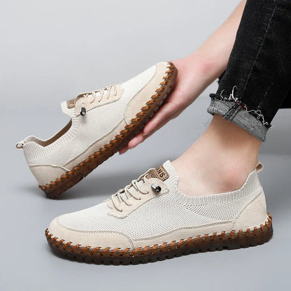 Herren Schnür-Sneaker mit kontrastierenden Details und stabiler Laufsohle