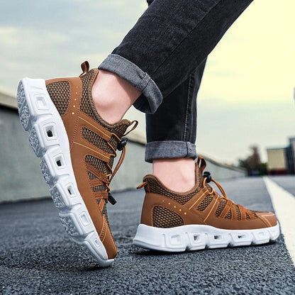 Herren Laufschuhe Mesh Obermaterial Schnell Schnürung Gepolsterte Sohle