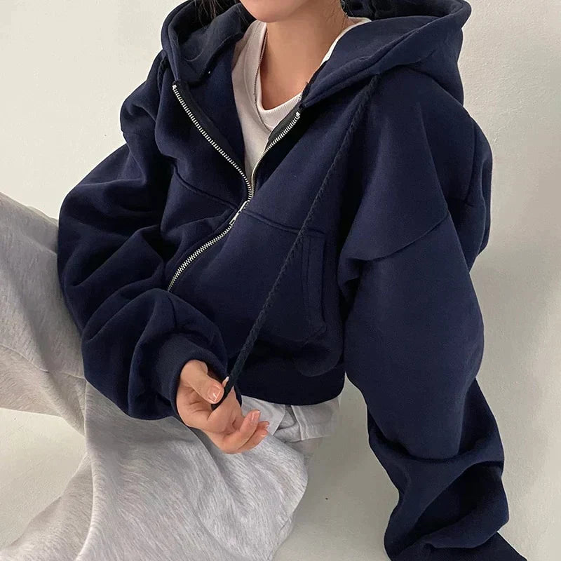 Damen Sweatjacke Mit Reissverschluss