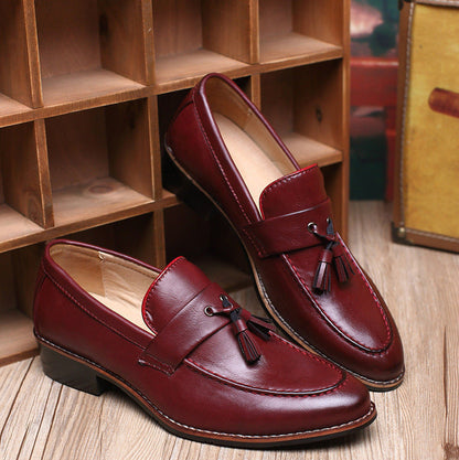 Herren Loafer Slip On Doppelquaste Satin Optik Glänzendes Obermaterial
