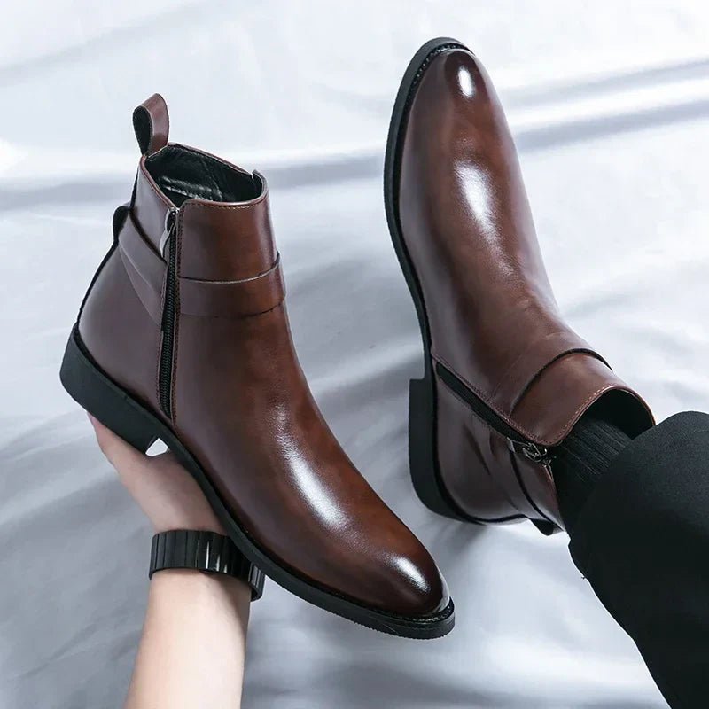 Herren-Chelsea-Boots mit seitlichem Reißverschluss und Gummiaußensohle