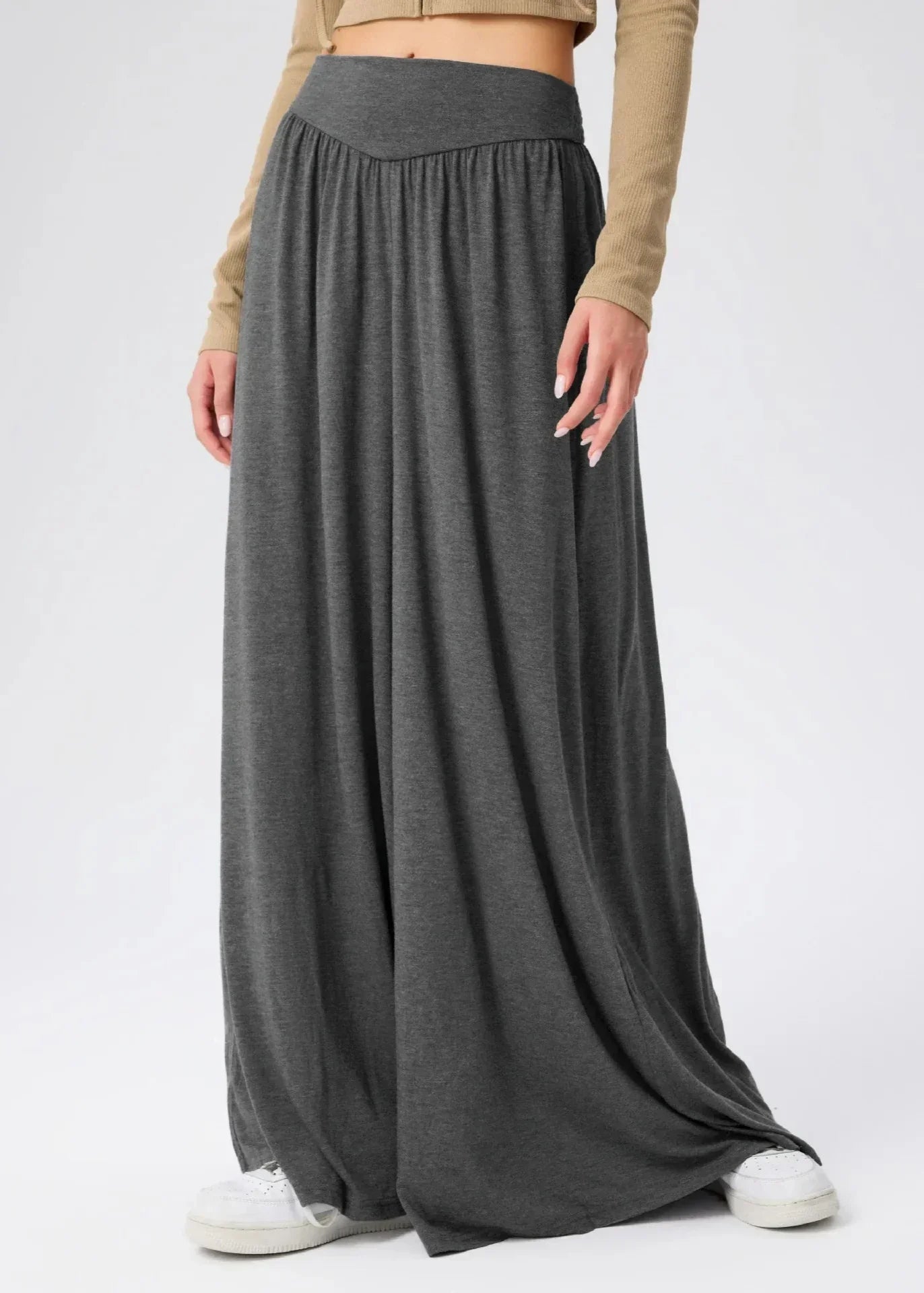 Damen Weite Hose mit Smockbund