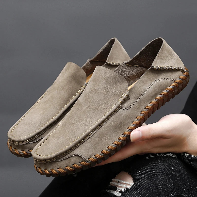 Men's Slippers Slip-On Handmade Seams Non-Slip Sole