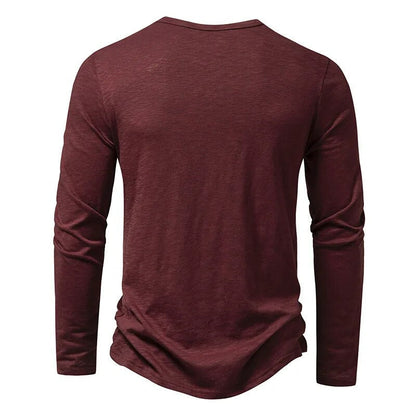 Herren Henley Shirt mit Schmaler Passform und Langarm