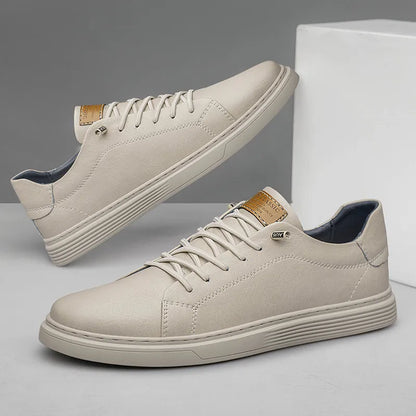 Men's Sneakers with Stitched Upper and Clear Silhouette