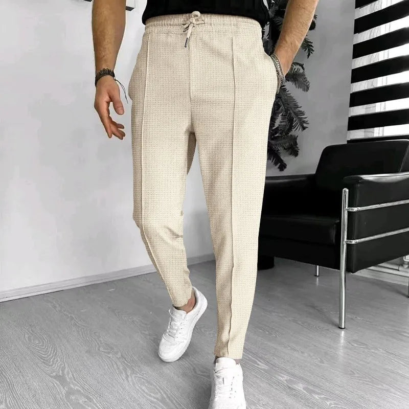 Men's Slim-Fitting Sweatpants with Narrow Leg and Drawstring