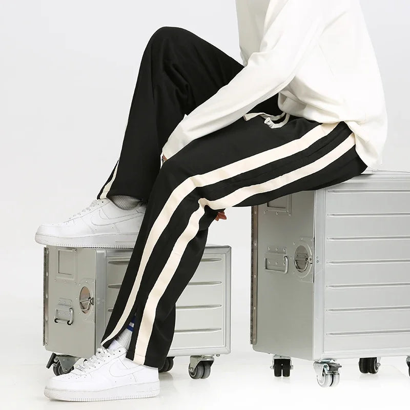 Herren-Jogginghose mit Kontraststreifen und Kordelzugbund