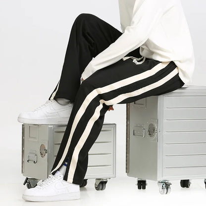 Herren-Jogginghose mit Kontraststreifen und Kordelzugbund