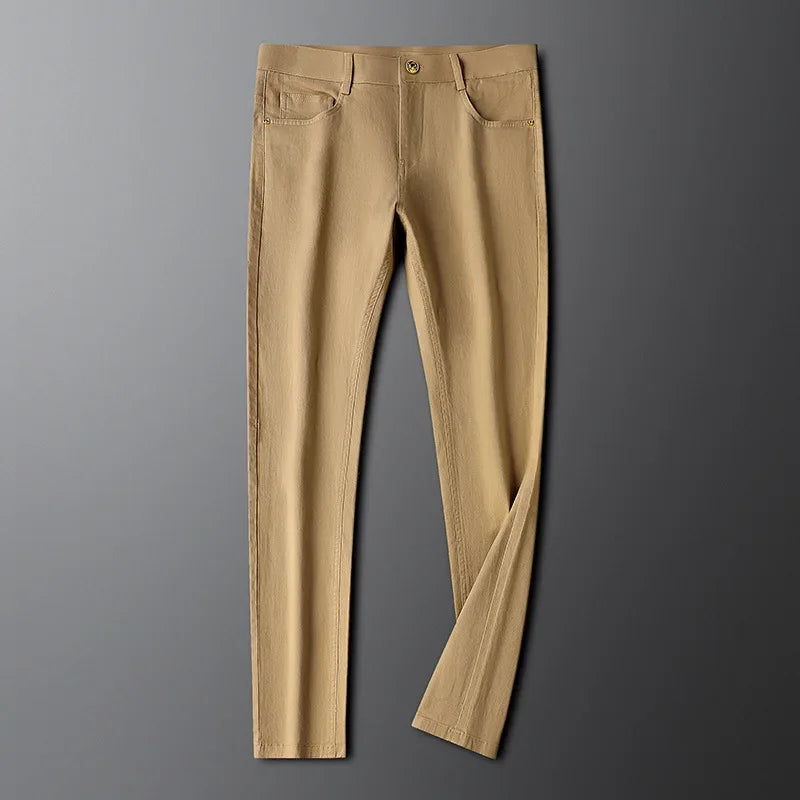 Men's Cotton Pants Structured Waist Diamond Pockets