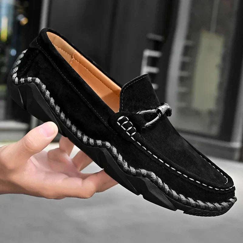 Herren Slipper Slip-On Gebürstete Oberseite Handnaht