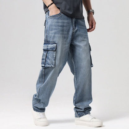 Herren Cargo Jeans aus Denim – Lockerer Schnitt Mehrere Taschen