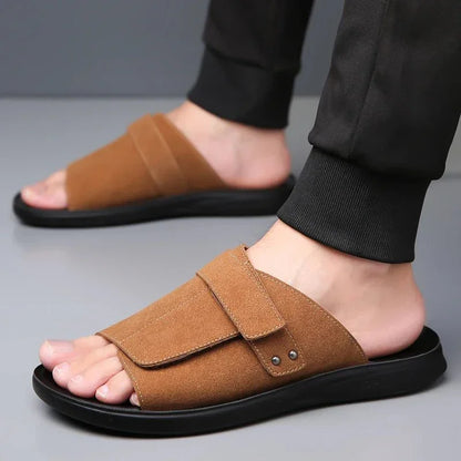 Men's Summer Sandals with Adjustable Strap, Shaped Footbed, and Orthopedic Sole