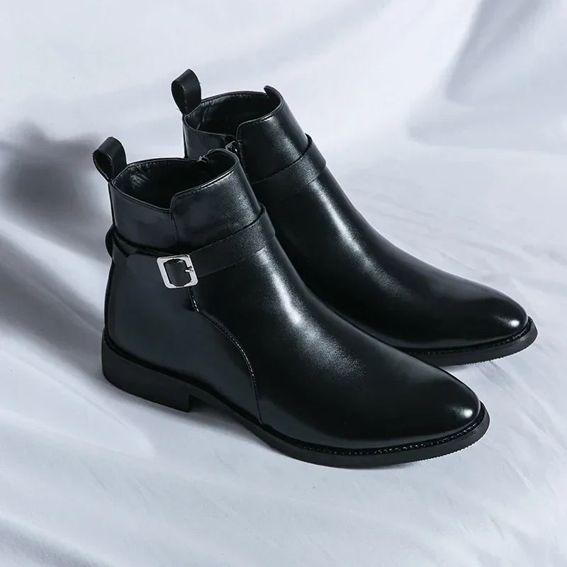 Herren-Chelsea-Boots mit seitlichem Reißverschluss und Gummiaußensohle
