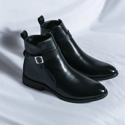 Herren-Chelsea-Boots mit seitlichem Reißverschluss und Gummiaußensohle