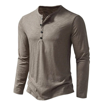Herren Henley Shirt mit Schmaler Passform und Langarm