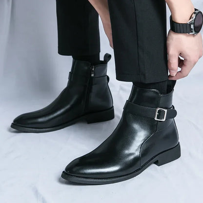 Herren-Chelsea-Boots mit seitlichem Reißverschluss und Gummiaußensohle