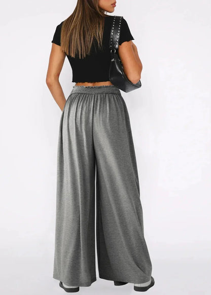 Damen Weite Hose mit Smockbund