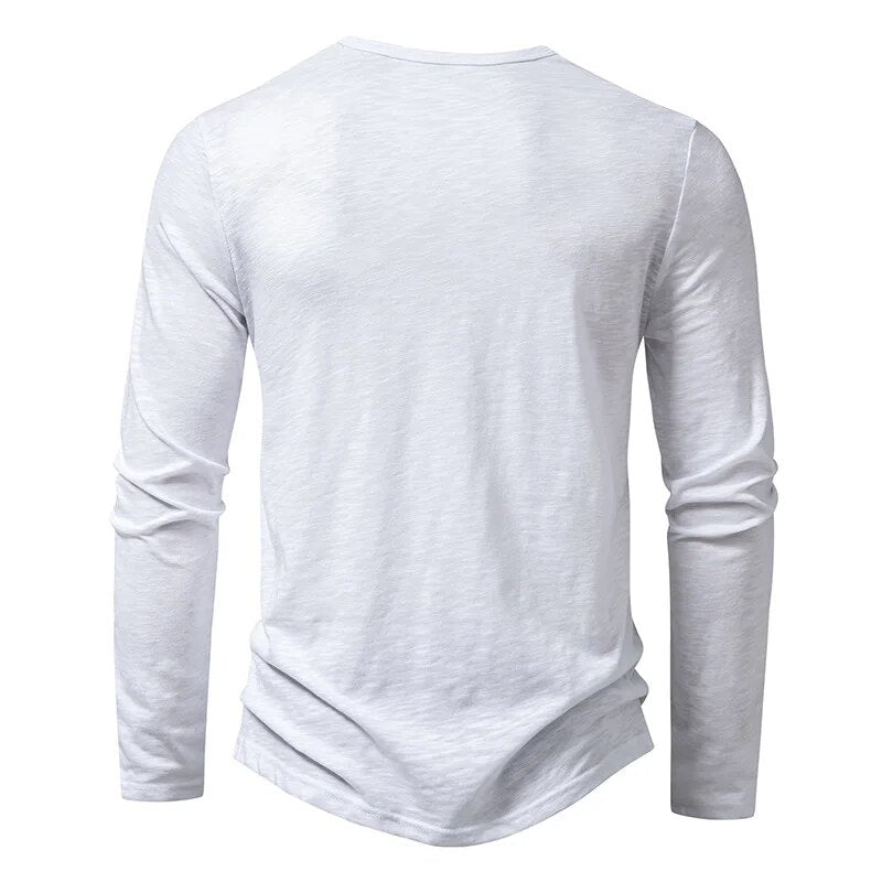 Herren Henley Shirt mit Schmaler Passform und Langarm