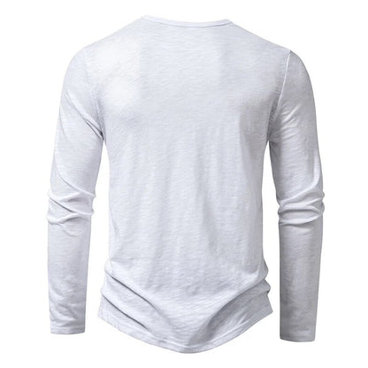Herren Henley Shirt mit Schmaler Passform und Langarm