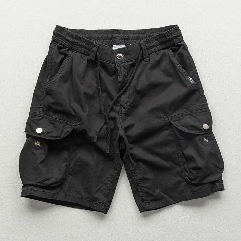 Herren-Cargoshorts mit Kordelzug, Relaxed Fit, mehreren Taschen und 15 cm Beinlänge