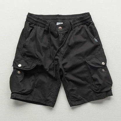 Herren-Cargoshorts mit Kordelzug, Relaxed Fit, mehreren Taschen und 15 cm Beinlänge