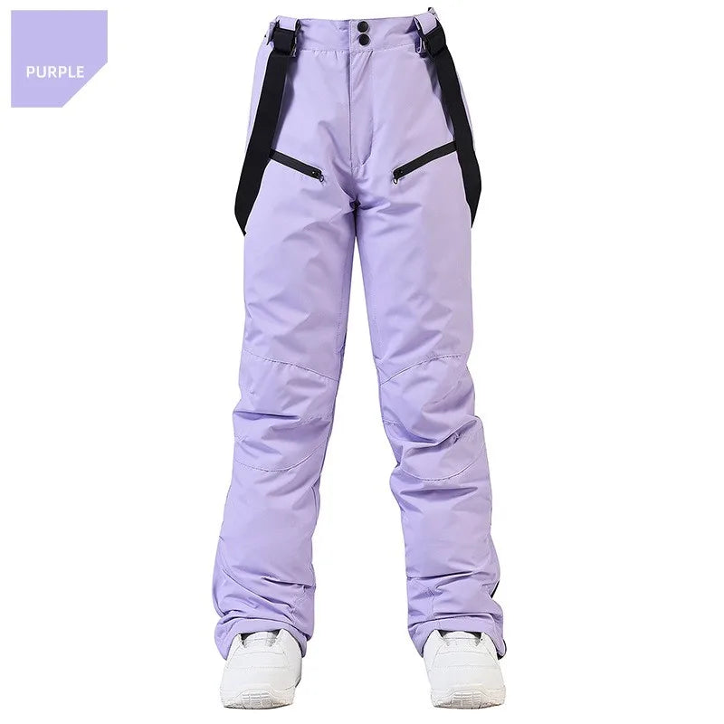 Men's and Women's Winter Ski Pants Windproof Waterproof with Waist Protection