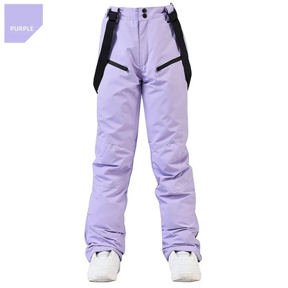 Men's and Women's Winter Ski Pants Windproof Waterproof with Waist Protection