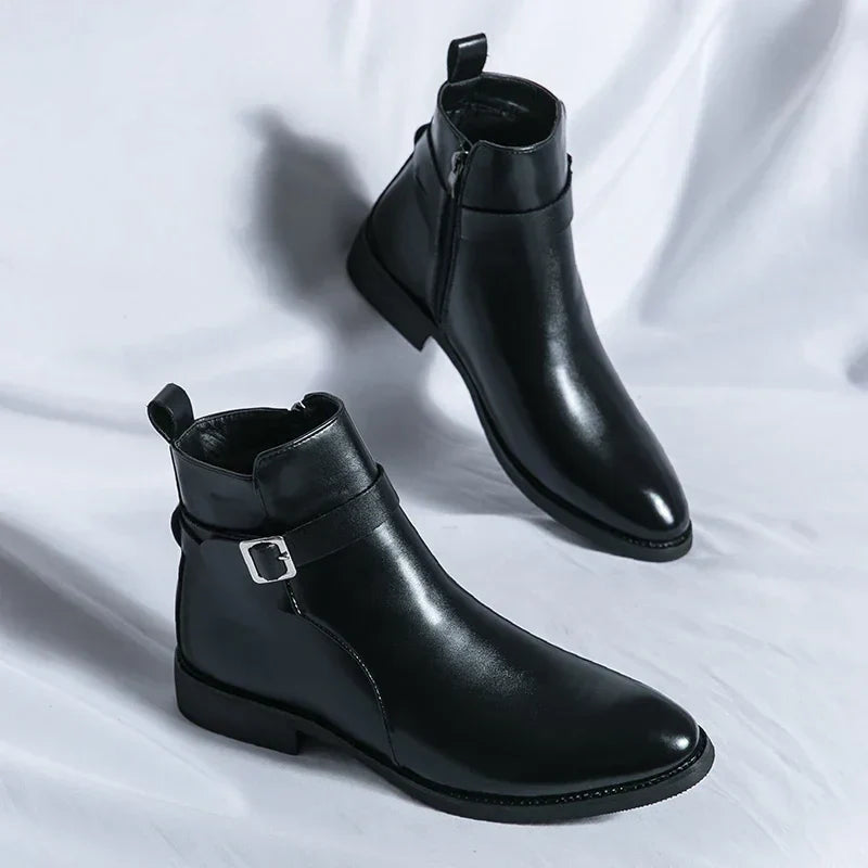 Herren-Chelsea-Boots mit seitlichem Reißverschluss und Gummiaußensohle