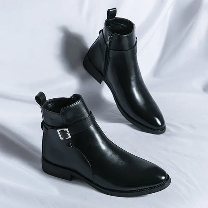 Herren-Chelsea-Boots mit seitlichem Reißverschluss und Gummiaußensohle