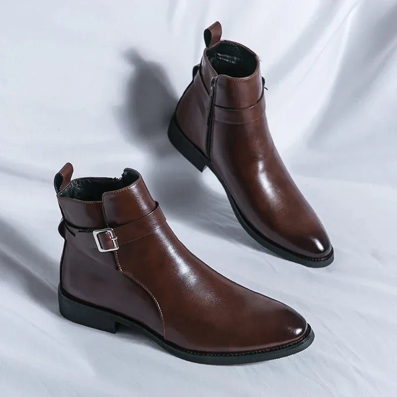 Herren-Chelsea-Boots mit seitlichem Reißverschluss und Gummiaußensohle