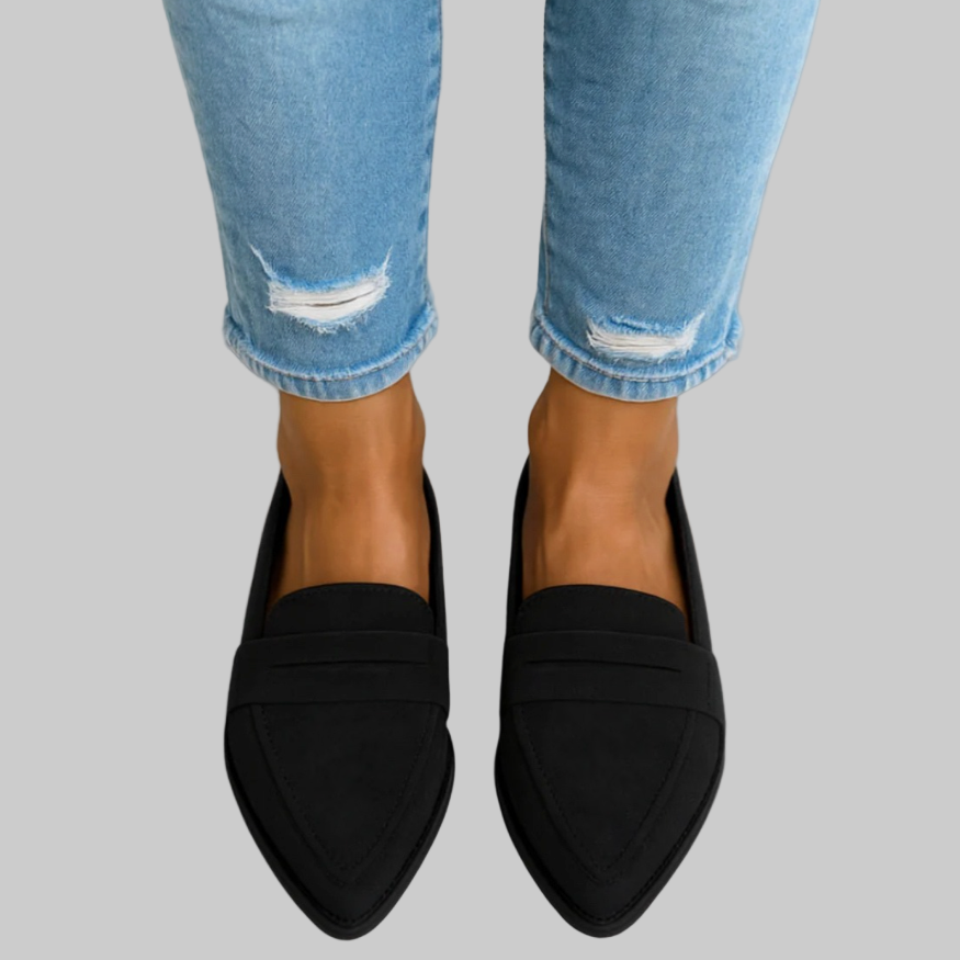 Damen Loafer Mit Strukturierter Oberfläche Und Spitzem Zeh