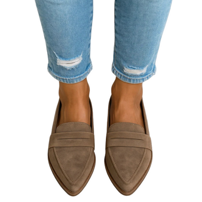 Damen Loafer Mit Strukturierter Oberfläche Und Spitzem Zeh