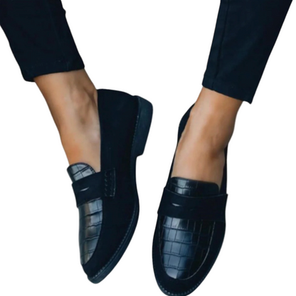 Damen Loafer Mit Strukturierter Oberfläche Und Spitzem Zeh