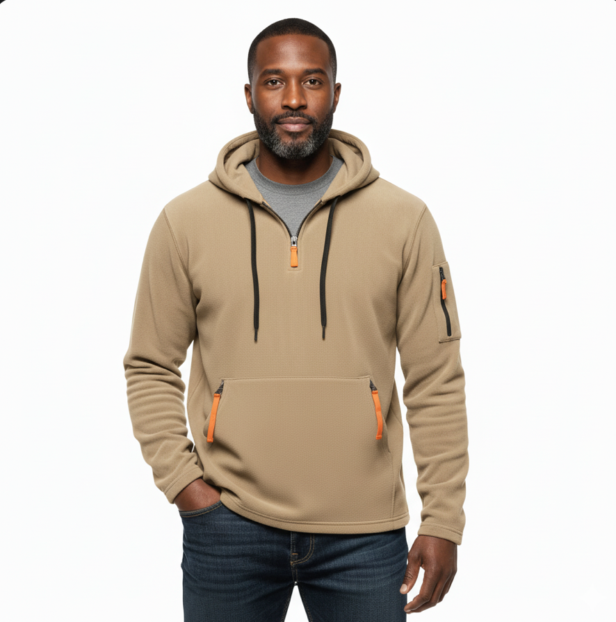 Herren Hoodie mit verstellbarem Kordelzug und Kängurutasche