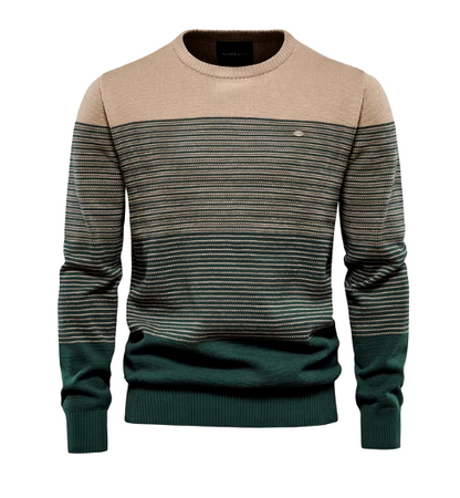 Men's sweater with textured knit and ribbed cuffs