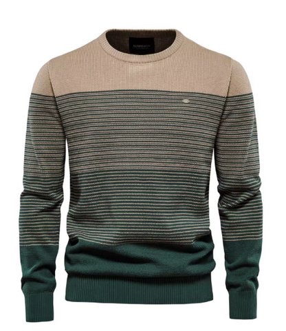 Men's sweater with textured knit and ribbed cuffs