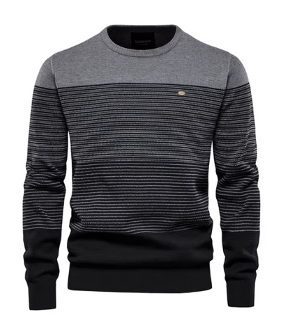 Men's sweater with textured knit and ribbed cuffs