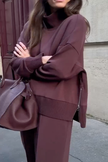 Herren Strickset mit Langarm-Oberteil und Hose mit elastischem Bund