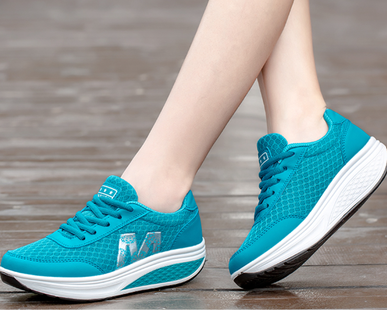 Damen Walkingsneaker Fußgewölbeunterstützung Luftkissensohle Atmungsaktiv